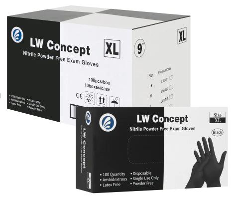 5mil Black Nitrile Gloves - Pallet