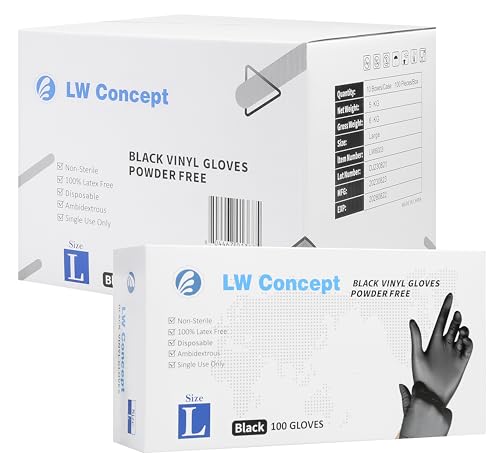 4mil Black Vinyl Glove Case (10 boxes, 1000 count)