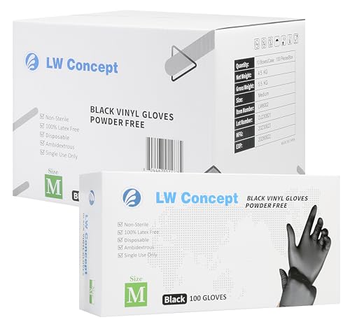 4mil Black Vinyl Glove Case (10 boxes, 1000 count)