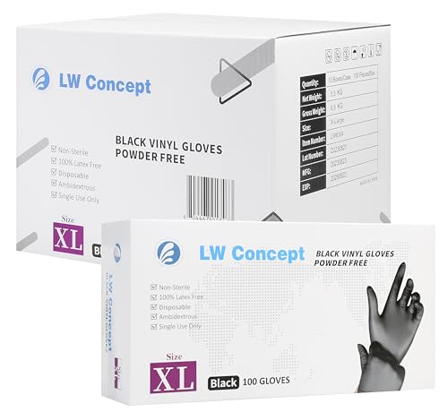 4mil Black Vinyl Glove Case (10 boxes, 1000 count)
