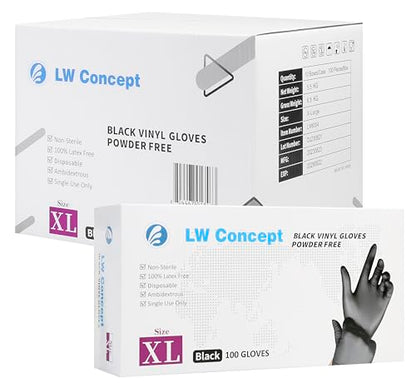 4mil Black Vinyl Glove Case (10 boxes, 1000 count)